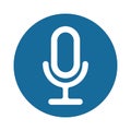 Microphone icon vector. Voice icon symbol illustration.  Microphone for voice recording. flat design icon. Royalty Free Stock Photo