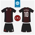 Soccer jersey or football kit mockup template design for sport club. Football t-shirt sport, shorts mock up. Soccer uniform.