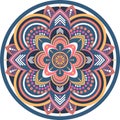 Beautiful sunset color mandala illustration