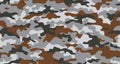 Camouflage seamless pattern. repeat print. Vector illustration. Khaki texture, military army gray black and whi Royalty Free Stock Photo