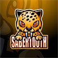 Sabertooth mascot esport logo design Royalty Free Stock Photo