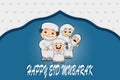 Eid Mubarak -  Eid Al-Fitr - Eid greetings - Vector Iliustration Royalty Free Stock Photo