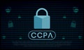 California Consumer Privacy Act CCPA symbol with lock illustration for editorial and websites Royalty Free Stock Photo