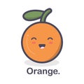 Orange fruit illustration design, With cute expression can be used for many purpose.