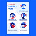 Coronavirus Safety Tips. Modern Colorful and Lines Icons. COVID-19 Royalty Free Stock Photo