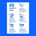 Coronavirus Safety Tips. Modern Colorful and Lines Icons. COVID-19 Royalty Free Stock Photo