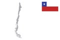 Chile map with flag.