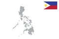 Philippines map with flag.