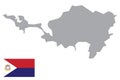 Sint Maarten map with flag.