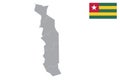 Togo map with flag.