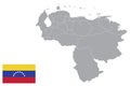 Venezuela map with flag.