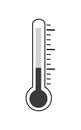 Thermometer flat vector icon.