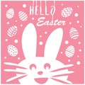 Hello Easter Bunny Cute Vector Design Royalty Free Stock Photo