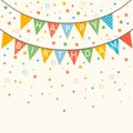 Happy Birthday - vector birthday card with colorful banners Royalty Free Stock Photo