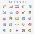 Colorful Flat Icons Set - vector