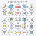 Colorful Flat Icons Set - vector