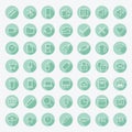 Mint Green Icons Set - vector