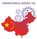 Coronavirus COVID 19 China map Royalty Free Stock Photo