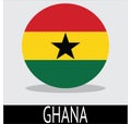 Ghana country flag circle icon with a white background