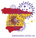 Coronavirus COVID 19 Spain map Royalty Free Stock Photo