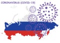 Coronavirus COVID 19 Russia map Royalty Free Stock Photo