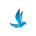 Blue Bird Flying Logo Design Vector Royalty Free Stock Photo