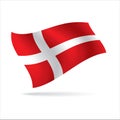 Denmark country flag symbol with a white background Royalty Free Stock Photo