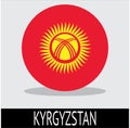 Kyrgyz country flag circle icon with white background Royalty Free Stock Photo