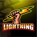 Lightning hand mascot esport logo design