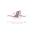 DF Initial Letter handwriting logo hand drawn template vector.