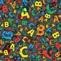 Multicoloured abc letter background seamless