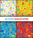 Multicoloured abc letter background seamless set