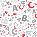 Red and grey abc letter background seamless