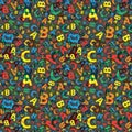 Multicoloured abc letter background seamless