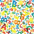 Multicoloured abc letter background seamless