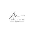 Letter AW Signature Logo Template Vector