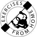 Exercises From Home Sign and Icon