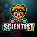 Scientist mascot esport logo design Royalty Free Stock Photo