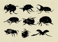 Bugs- grunge silhouette isolated on vintage paper