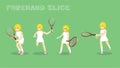 Manga Woman Forehand Slice Tennis Set Tutorial