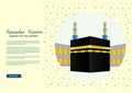 Marhaban Ya Ramadhan with Hajj Kaaba background