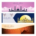 Set of Ramadan kareem banner design Royalty Free Stock Photo