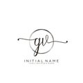 GV Initial handwriting logo with circle