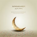 Set of Islamic greeting ramadan kareem card design background with crescent Royalty Free Stock Photo