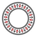 Tradional round frame with romanian folk dance Royalty Free Stock Photo