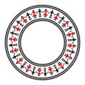 Tradional round frame with romanian folk dance