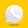 Phone icon with bubble. Vector isolated icon. Bubble contact message sign. Call icon. Internet chat communication. floating with s
