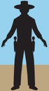 Gunslinger in Silhouette Royalty Free Stock Photo