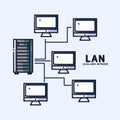 illustration depicting local area network