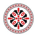 Traditional romanian round ornament embroidery motif